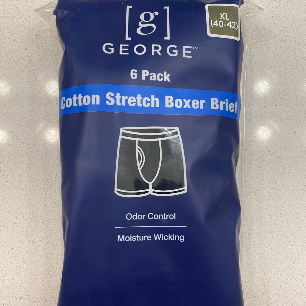 George Men’s XL 40-42 Boxer Briefs 6 Pack Underwear